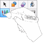 Pen user selecting a tool on the toolbar