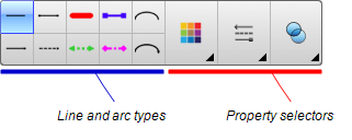 Lines tool buttons