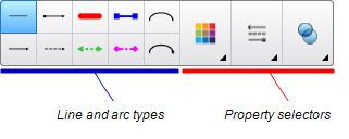 Lines tool buttons