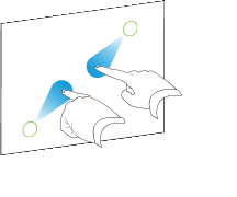 Pinch to zoom out / scale (reduce) gesture