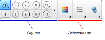 Botones de la herramienta polígonos regulares