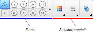 Pulsanti dello strumento Poligoni regolari