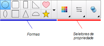 Botões da ferramenta Formas